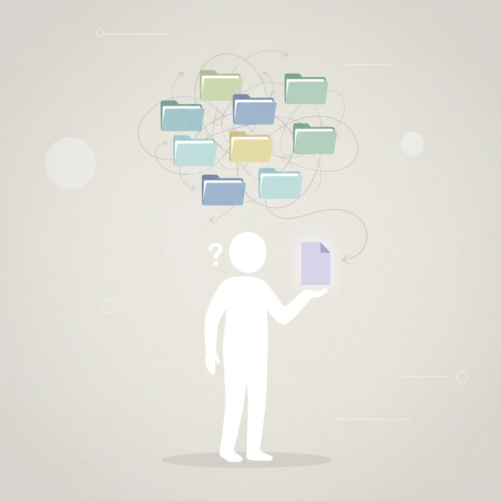 파일을 어느 폴더에 저장할지 고민하는 모습