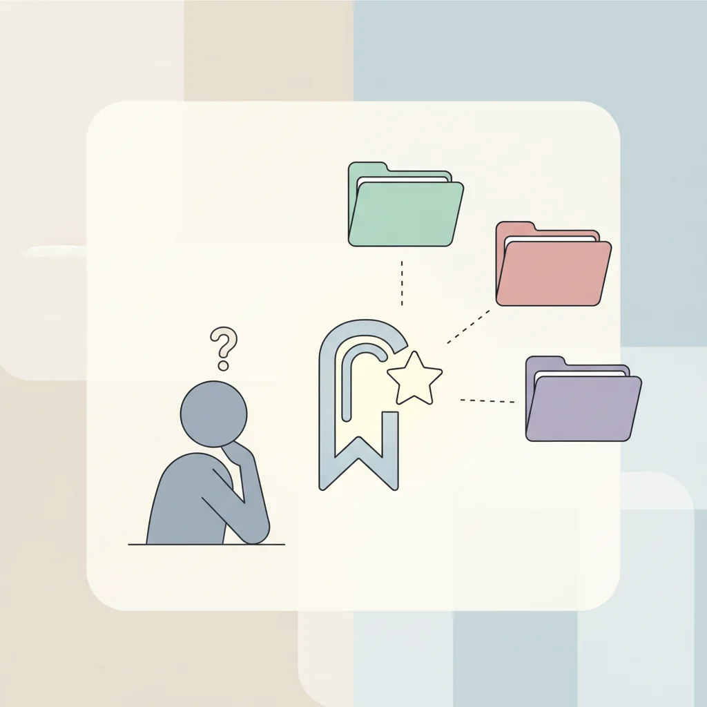 북마크를 어느 폴더에 넣을지 고민하는 모습