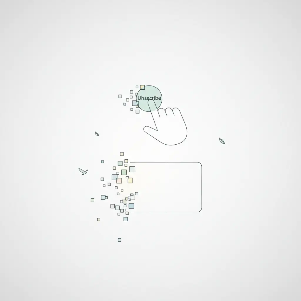 구독 취소 버튼을 누르고 Notion 페이지를 삭제하는 모습, 홀가분한 느낌