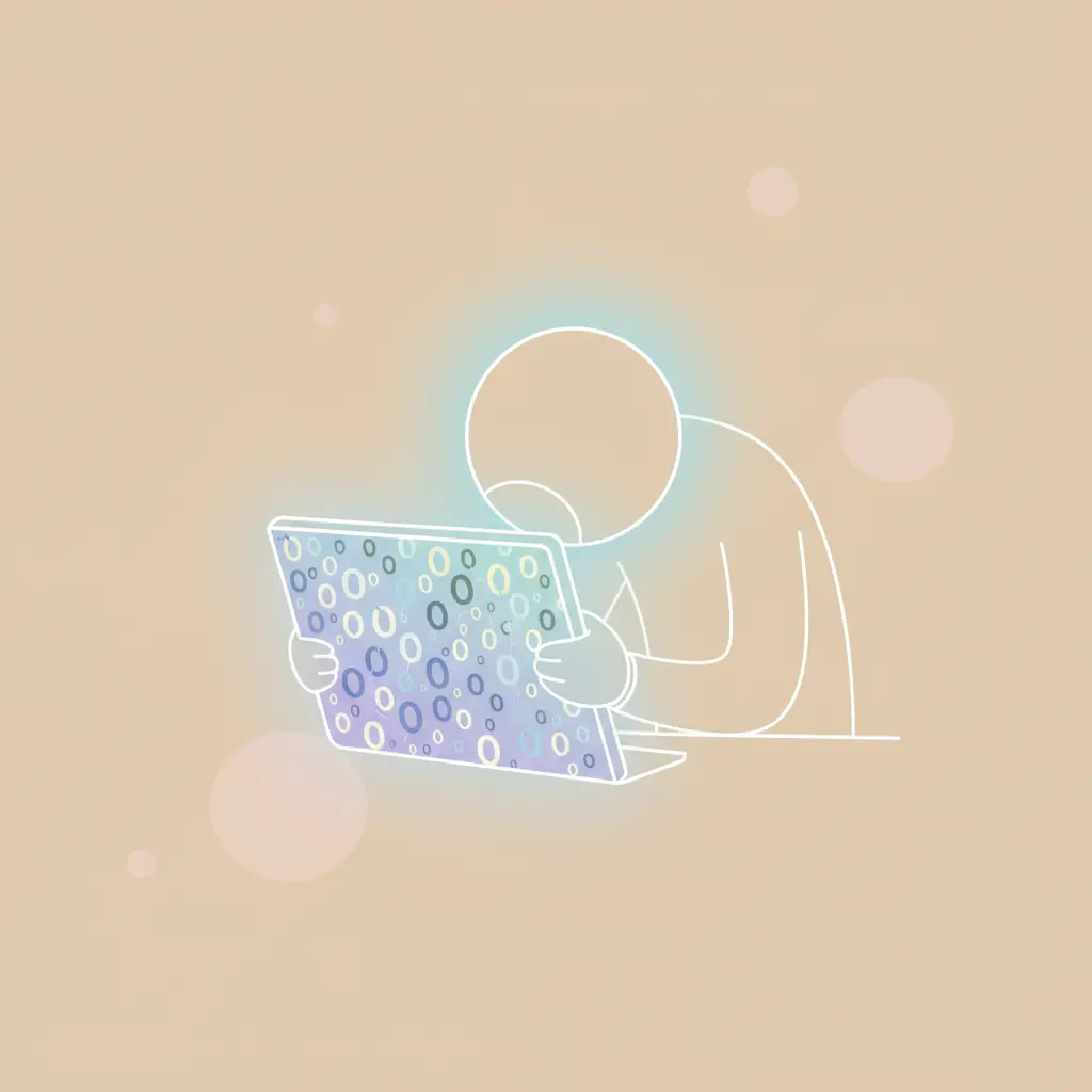 0에 집착하는 모습, 숫자 0을 강박적으로 확인하는 화면