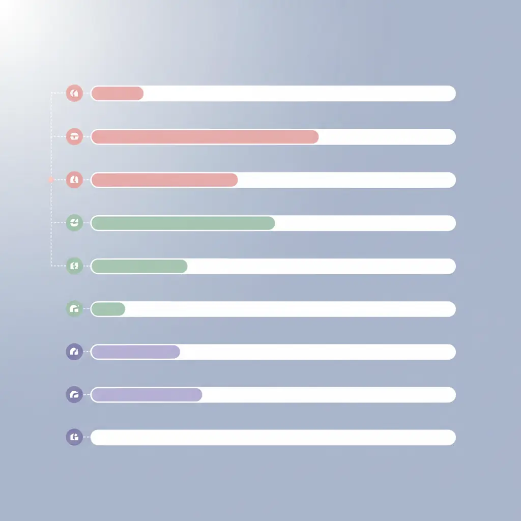 수많은 강의들의 진행률 바가 5-20%에서 멈춰있는 대시보드 화면