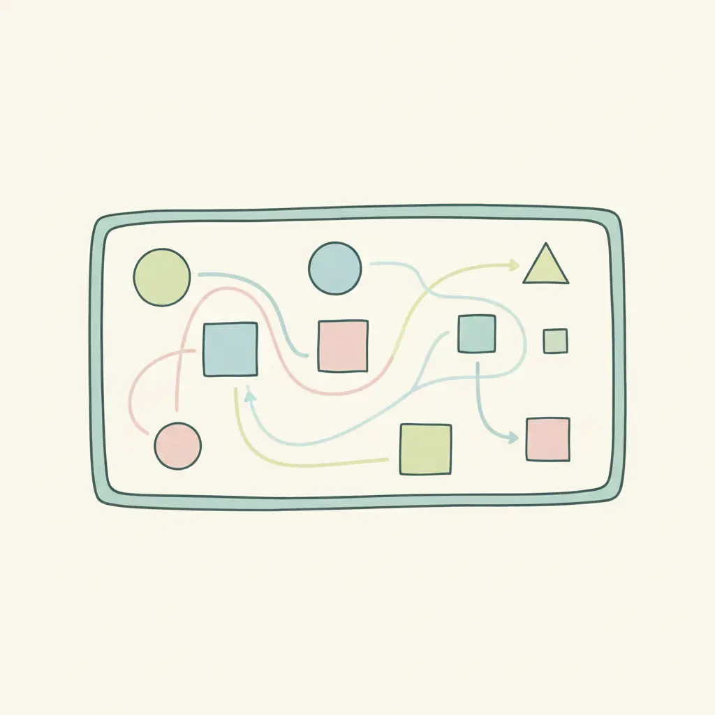 자연스러운 상태의 화면, 완벽하지 않지만 기능적인 레이아웃