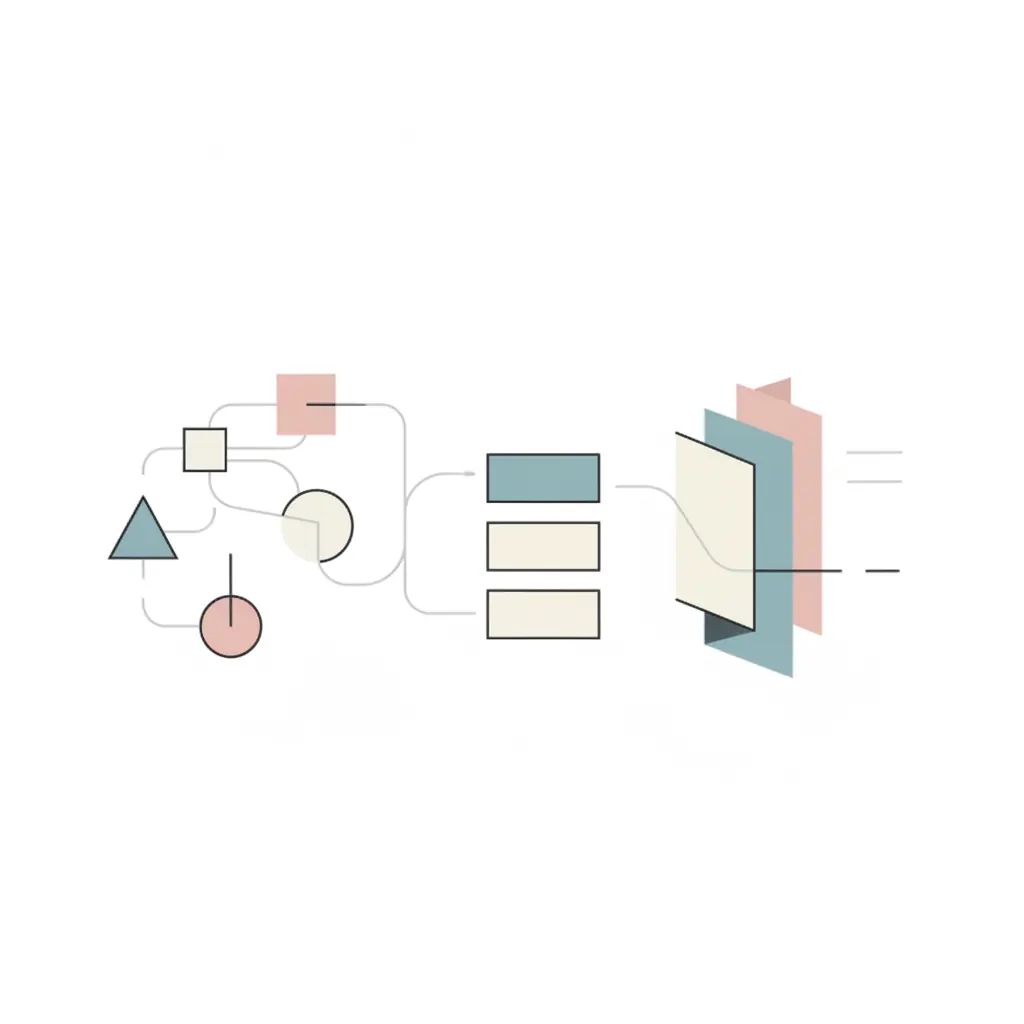 복잡한 워크플로우 차트, 체크리스트, 정리 규칙 문서들