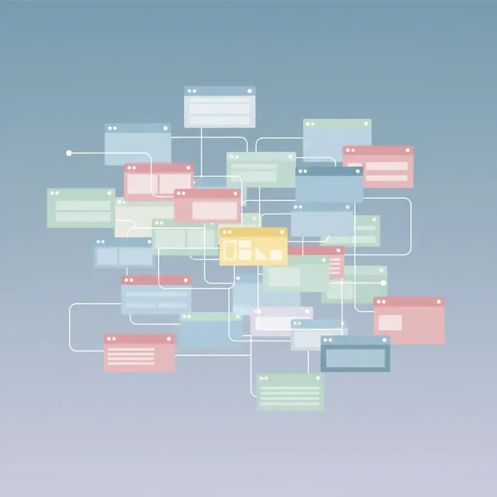 수많은 탭이 있는 복잡한 스프레드시트 화면