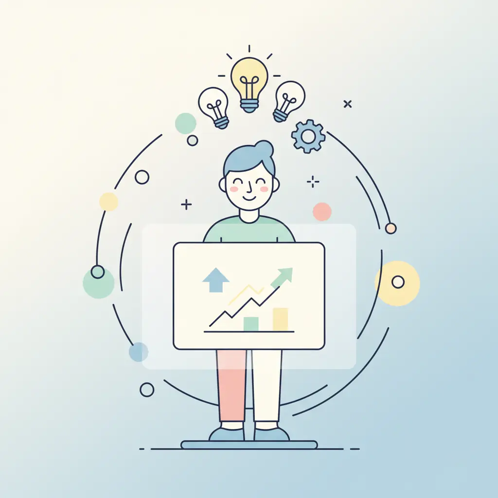 서서 일하면 생산적이라는 유튜브 영상을 보며 희망에 찬 표정