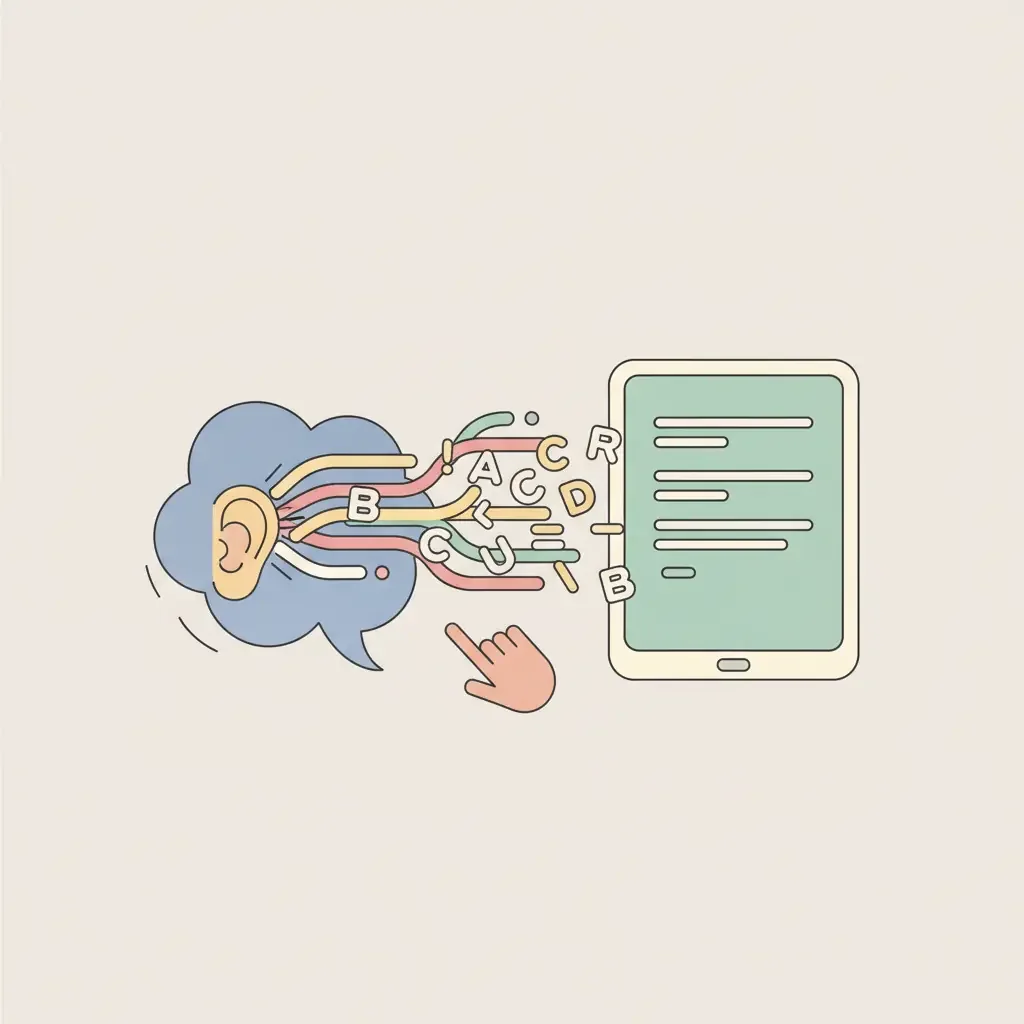 음성을 텍스트로 변환하는 모습