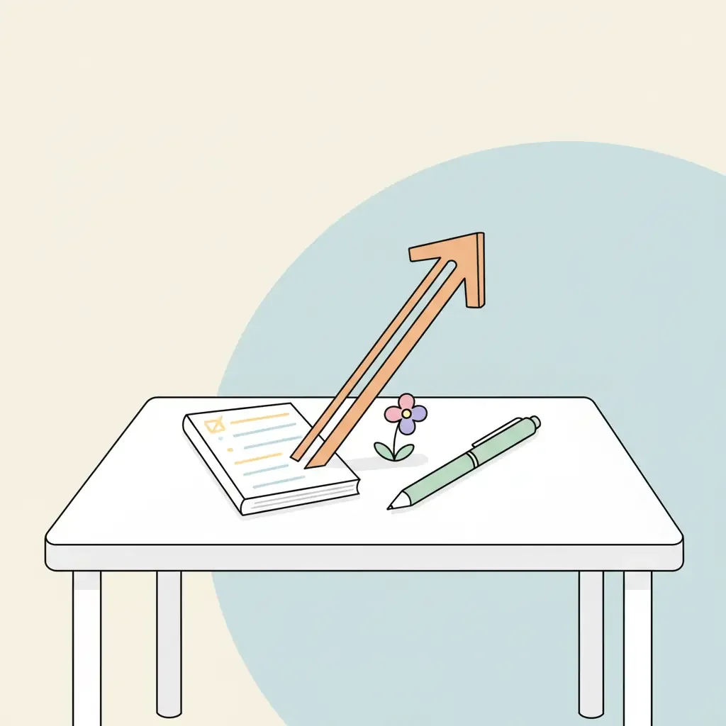 간단한 할 일 목록 3-5개만 적고 바로 시작하는 깔끔한 책상