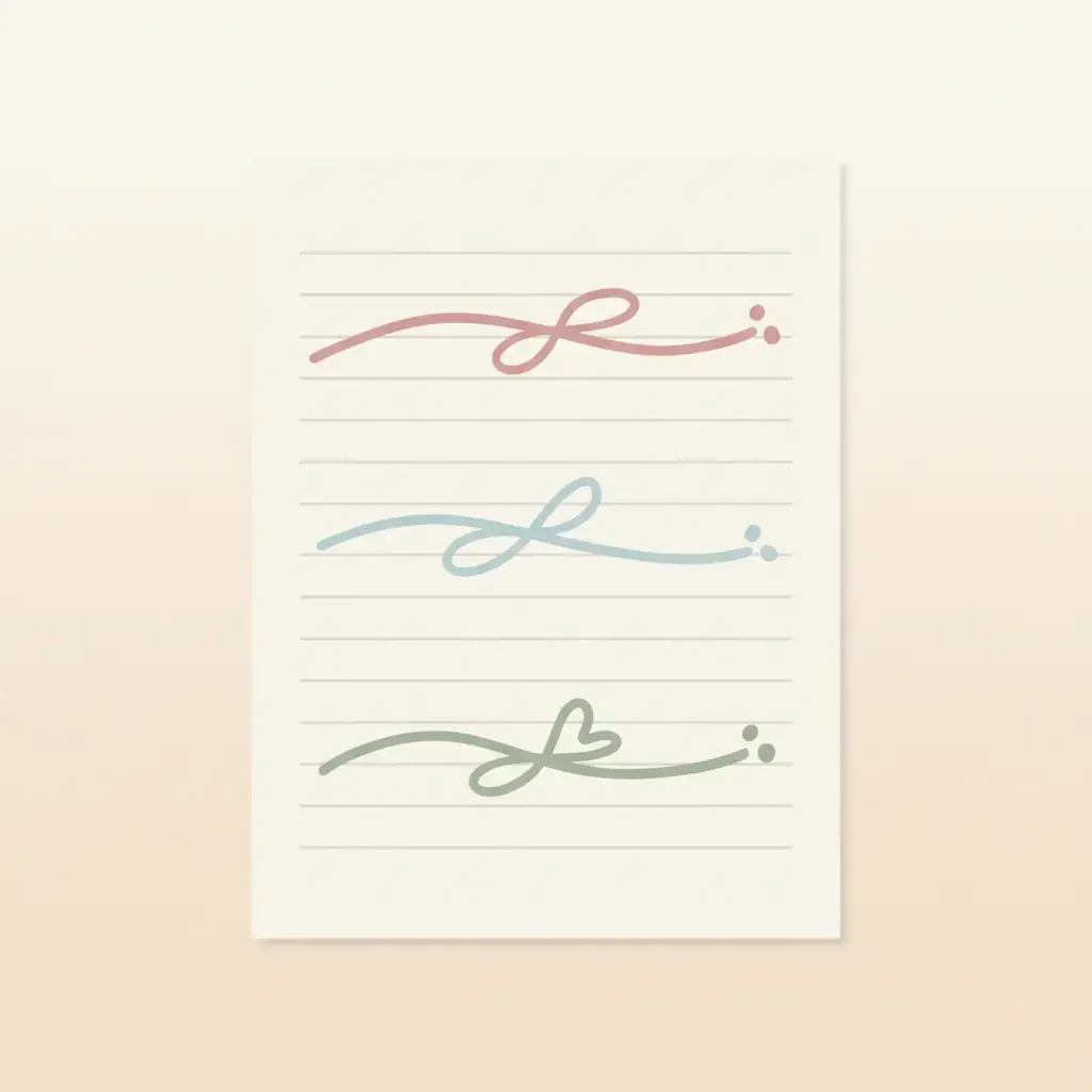 간단한 종이 노트 한 장에 세 줄만 적혀있는 미니멀한 기록